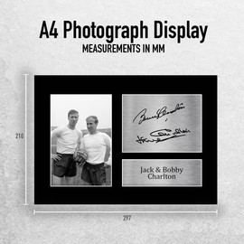 HWC Trading A4 Jack & Bobby Charlton England Gifts Printed Signed Autograph Picture for Football Fans and Supporters