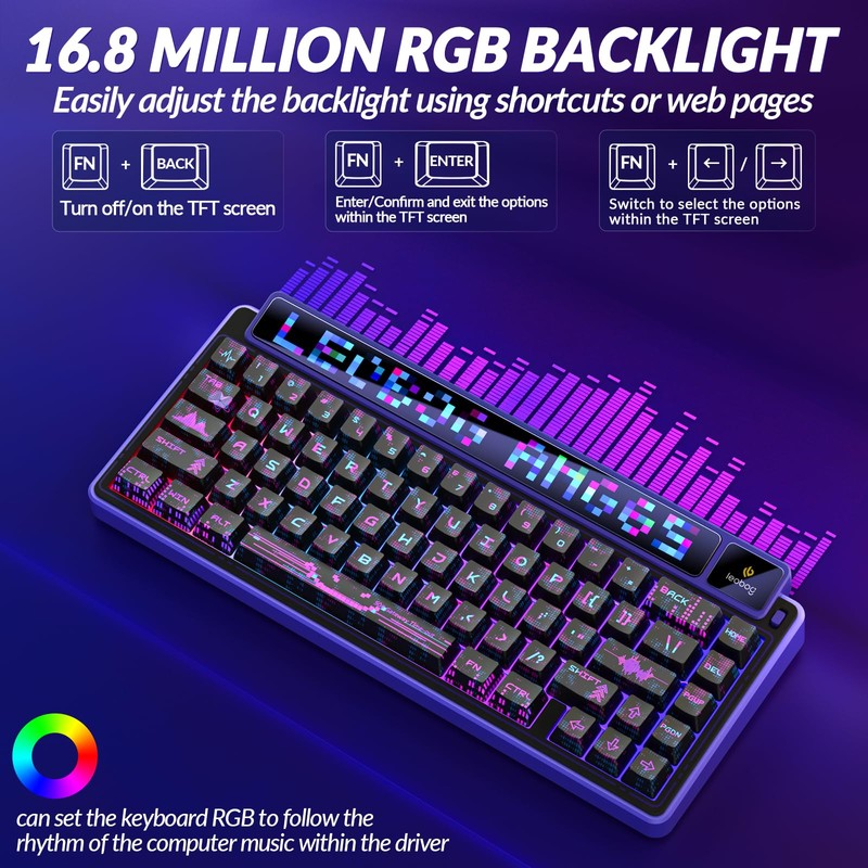 CORBOBO X LEOBOG AMG65 Wireless Mechanical Keyboard, 60% Hot-Swappable Keyboard,