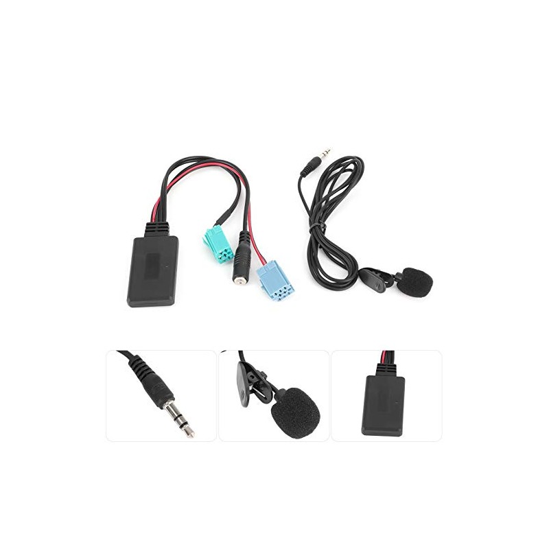 Qiilu Bluetooth Audio Cable 6 Pin Car Stereo Aux-in Adapter