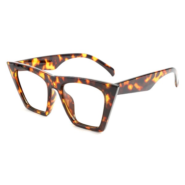 FEISEDY Square Cat Eye Reading Glasses Blue Light Blocking Women