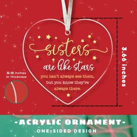 Sister Ornament - Sister Christmas Ornament 2024 - Sister Gifts for Christmas - Xmas Sister Gifts from Sister, Brother - Sister Gifts from Sisters Christmas - Acrylic Sister Christmas Ornament 2024