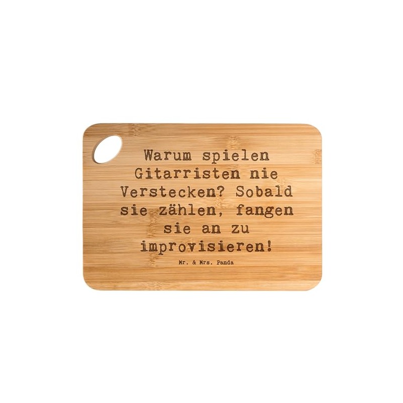 Mr. & Mrs. Panda Bamboo Chopping Board with Saying Guitar