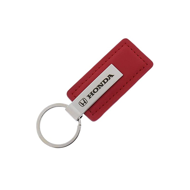 Au-TOMOTIVE GOLD Rectangular Leather Key Chain for Honda (Red)