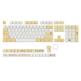 Sunflower PBT Keycaps, 133 Keys, Cherry Profile, Dye Sublimation, ISO/ANSI Layout, 60%/75%/96%/Full Size, Custom Keyboard Keycaps Set for Mechanical Gaming Keyboard