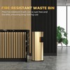 POWLAB Trash Can Outdoor Waste Container Round Stainless Steel Trash