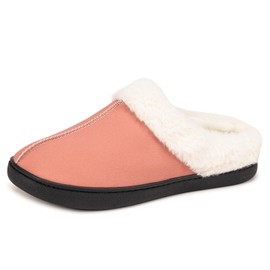 Frank Mully Womens Memory Foam Fluffy Slip On Warm Cosy Slip On Slip On Slippers Indoor Outdoor, pink