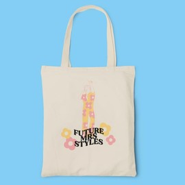Future Mrs Styles Natural Tote Bag - Harry Love On Tour Songs Albums Singer Famous Celebrity Fan Adore Fashion Carrier Shopper Shopping Gifts Presents (Natural)