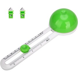 Cortador de Círculo Rotativo para Manualidades Tarjetas Herramienta de Mano Cuchillo de Papel Multifuncional Albumes de Recortes Redondo Cortador de Tarjetas con 3 Cuchillas Reemplazables (Verde)