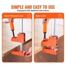 2-Pack 50\" Woodworking Parallel Clamp Set High-Strength Plastic F Clamp 1100 Lbs Load Limit Pressure Bar Clamps for VersatileOpening Size: 50 inch