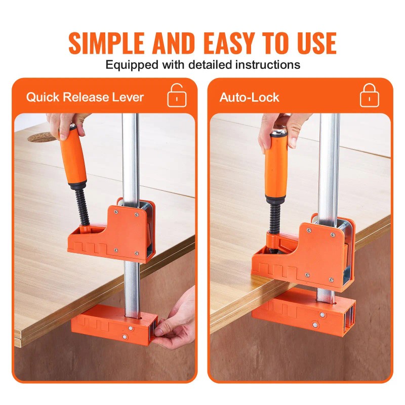 2-Pack 50\" Woodworking Parallel Clamp Set High-Strength Plastic F Clamp