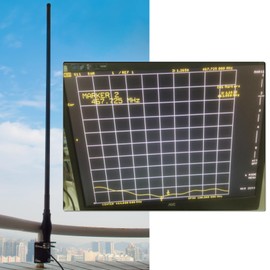 HYS Pre-Tuned 462-467MHz UHF Amateur GMRS Base Antenna, 6.5dBi 3.6ft Vertical Base Antenna W/Heavy-Duty Barrel Spring, W/L-Bracket Hole & U-Bolt, 16.4'/About 5m RG-58 Coax Cable, Black