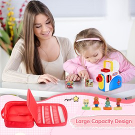 Taladad Carrying Case Compatible with Little Tikes Story Dream Machine Books Starter Set,Portable Storage Bag with Handle for Storytime,Little Golden Book,Little Puppy Character (Red)