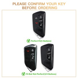 1797 Key Fob Cover fit for VW Atlas ID.4 Golf GTI R Accessories 2024 Bling Car Key Chain Case Shell 5 Button White Gold TPU