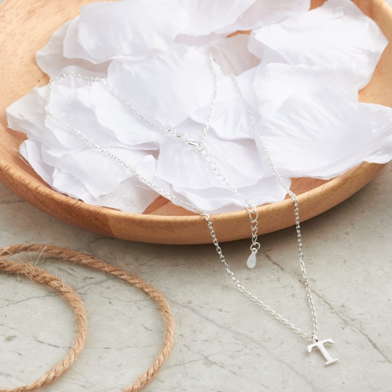 Philip Jones Sterling Silver Initial T Necklace