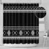 AIBIIN 180x180cm Boho Shower Curtain Modern Black Bath Curtains for
