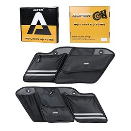AUFER 2PCS Hard Saddlebag Side Organizer Bag Compatible With for 2014-2022 Touring Street Glide Road King Road Glide Electra Glide Saddle Bag Organizers Storage bag(L+R Side)