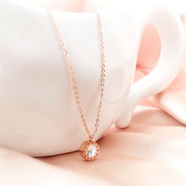 Roman Numerals Pendant Necklace Timeless and Elegant Jewelry Rose Gold Color