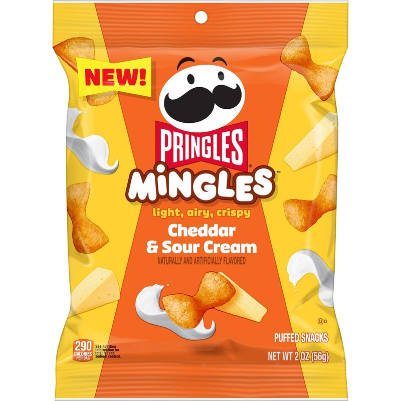 Pringles Mingles Puffed Snacks, Cheddar and Sour Cream, Cheese Puffs,