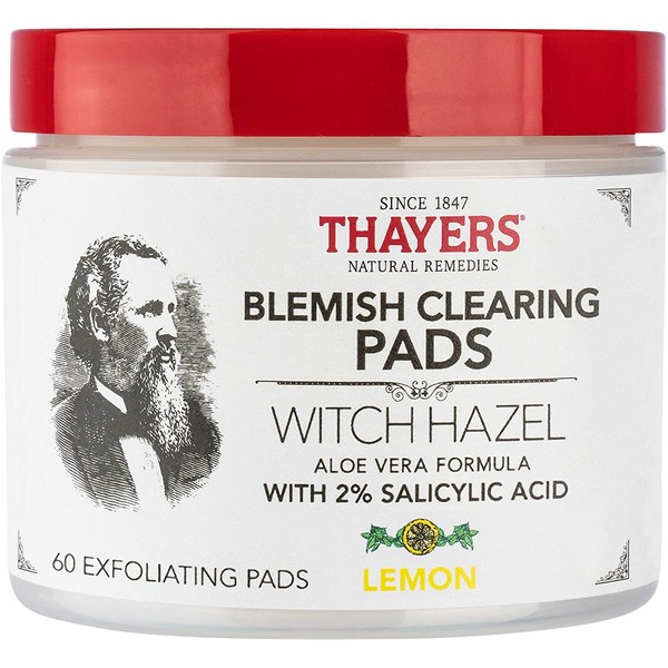 THAYERS Alcohol-Free Witch Hazel Blemish Clearing Pads, 60 Pads