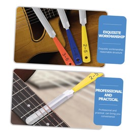 Kisangel 3-Piece Guitar Fingerboard Nut File Set Professional Luthier Tool for Electric Guitar Bass Ukulele Mandolin Modifying Sturdy Steel Construction Precision Slotting