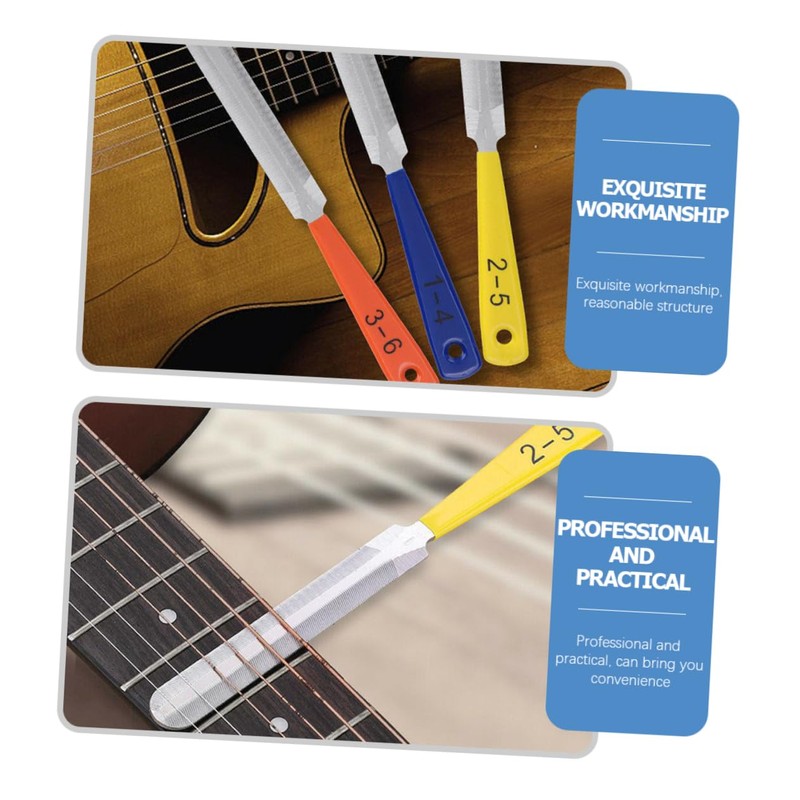 Kisangel 3-Piece Guitar Fingerboard Nut File Set Professional Luthier Tool