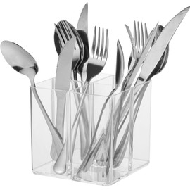 Rainmae Cutlery Storage Organizer, Plastic Cutlery Utensil Holder Silverware Storage Organizer Caddy for Kitchen Countertop Organization - Holds Fork, Knife, Spoon, Silverware Tableware Storage Box