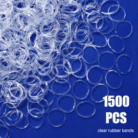 TsMADDTs Clear Rubber Bands, 1500 pcs Small Hair Rubber Bands No Damage for Braid Hairs, Elastics Hair Ties for Girls (1.3mm x 20mm)