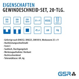 Professional Tap And Die Set 20 Piece HSS-G – Metric – M3 – M10 Tap, Die Drill Hole Mounting Tool for Internal & External Thread