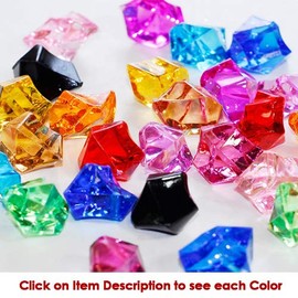 WGV Acrylic Ice Rock Crystals Treasure Gems for Table Scatters, Vase Fillers, Wedding, Banquet, Party, Event, Birthday Decor (Approx 150 pcs per Bag), 1 Bag, 1 Pound, Yellow