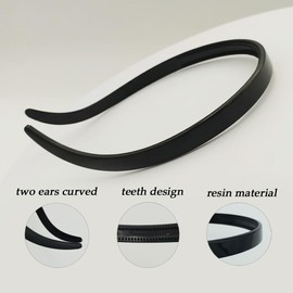 BIKCZEWIN 2PCS Skinny Headbands Comfortable Plastic Fashion Head Bands No Slip Shark Tooth Thin Hair Accessories for Women Who Wear Glasses