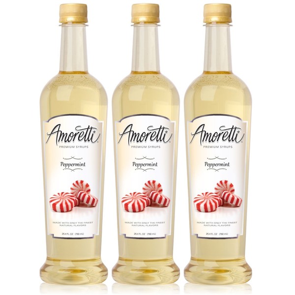 Amoretti Premium Peppermint Syrup 750ml 3 Pack