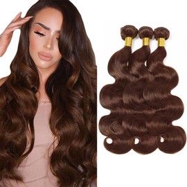 30 30 30 Inch Color 4 Body Wave Bundles Human Hair Chocolate Bundles Brown Human Hair Bundle Double Weft Niegmeg Brown Body Wave Bundle