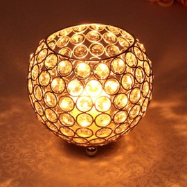 Crystal Candle Holder Votive Tealight Candle Holders for Wedding Home Table Decor Candle Lantern Party, As a Gift (Golden)