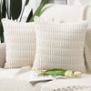 Madizz Pack of 2 Boho Striped Corduroy Throw Pillow Covers
