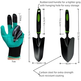 Garden Tools Set of 4 Garden Accessories, Wall Mount Garden Tools, Garden Accessories, Garden Trowel, Garden Rake, Garden Claw Gloves, Garden Gadgets Gifts for Garden Lovers