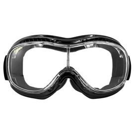 Pacific Coast Airfoil Black Goggles with Anti Fog Clear Polycarbonate Lens with - One Size