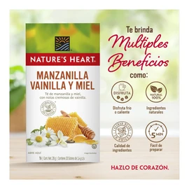 Té Nature's Heart Manzanilla, Vainilla y Miel