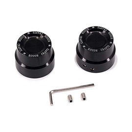 SUNDELY® 2 Pcs Front Rear Wheel CNC Aluminum RC Axle Nut Bolt Cover Cap for Motorbike Motorcycle Harley Bob CVO Dyna Fat Road Glide Road King Softail Sportster Street FXDFSE (Front, Black)