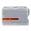 ID Card Holder for One Card Made of Polycarbonate with Slot + Red Slider Horizontal Transparent Hard Plastic (1)