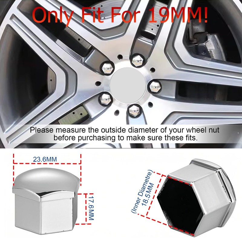 Kalmaegee 20PCS 19MM Wheel Nut Covers Universal Car Wheel Lug