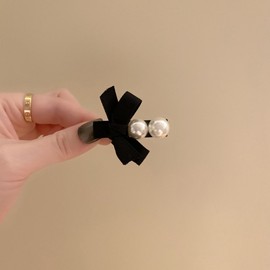 Mini Hair Claw Clips & Assorted Hairpins (Pearl, Velvet Bow) for Women (4cm) 20ea