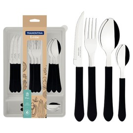 Faqueiro Inox 25 Peças Com Gaveteiro Leme Cinza Tramontina