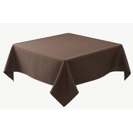 Biscaynebay Textured Fabric Tablecloth 54 X 54 Inches Square, Brown Water Resistant Tablecloths for Dining, Kitchen, Wedding and Parties etc. Machine Washable
