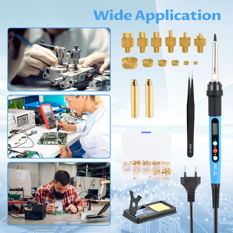 Threaded Inserts Soldering Tips Set with 6 Soldering Tips Adapter