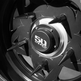 50 Caliber Racing 14x2.0mm Wheel Spiked Lug Nuts with Extended Spike Design, Fits Ford F150, F250, F350, Excursion, Expedition, Lincoln Mark LT, Navigator, (Set of 32, Black)