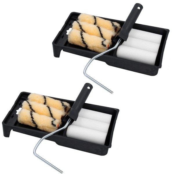 2pk 4” Mini Roller Tray Kit for Gloss Emulsion Paints