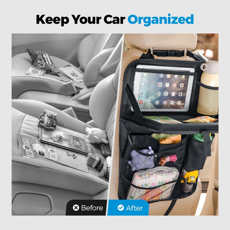 Tsumbay 2-in-1 Car Seat Organizer for Front Seat, Hanging Car