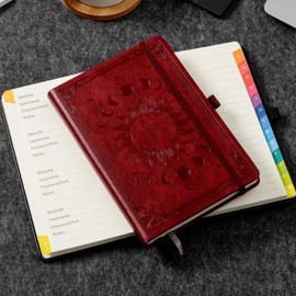 Password Keeper Book with Colorful Alphabetical Tabs, 5.7"×8.4"Hardcover Internet Password Book for Organized Internet Website Address Logins,Password Notebook for Home Office, Wine Red.