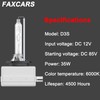 FAXCARS D3S HID Headlight Bulbs, 6000K Cool White, 150% Brightness,