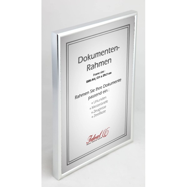 Ideal 10 Document Picture Frames in Silver 21 x 29.7 DIN A4 Certificate Picture Photo Frame